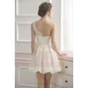 robe chic en taffetas jolie bretelle en dentelle - Ref C767 - 03