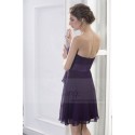 robe de cocktail violet mousseline ceinture satin - Ref C780 - 06