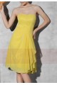 Robe de cocktail courte  couleur doré jaune - Ref C688 - 02