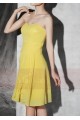 Yellow Short Chiffon Party Dress With Sweetheart Bodice - Ref C688 - 04