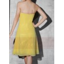 Robe de cocktail courte  couleur doré jaune - Ref C688 - 05