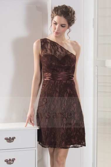 robe de cocktail en dentelle chocolat sexy - C792 #1