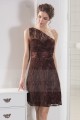 robe de cocktail en dentelle chocolat sexy - Ref C792 - 02