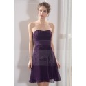 robe de cocktail violet mousseline ceinture satin - Ref C780 - 05