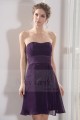 robe de cocktail violet mousseline ceinture satin - Ref C780 - 05