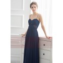 robe de soiree bleu nuit mousseline - Ref L739 - 03