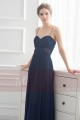 Elegant Long Midnight Blue Chiffon Evening Gown - Ref L739 - 03