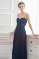 robe de soiree bleu nuit mousseline - Ref L739 - 03