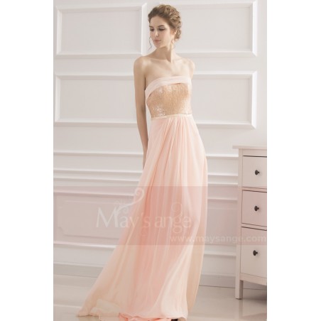 robe de soiree long saumon