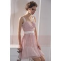 robe de cocktail rose poudre double bretelles - Ref C784 - 02