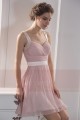 robe de cocktail rose poudre double bretelles - Ref C784 - 02