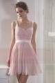 robe de cocktail rose poudre double bretelles - Ref C784 - 03