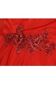 robe de gala rouge feu avec une voile sur l’épaule maysange - Ref C795 - 04