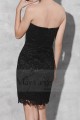 robe de cocktail dentelle noir bustier biais - Ref C797 - 03