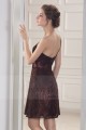 robe de cocktail en dentelle chocolat sexy - Ref C792 - 05