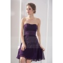robe de cocktail violet mousseline ceinture satin - Ref C780 - 04