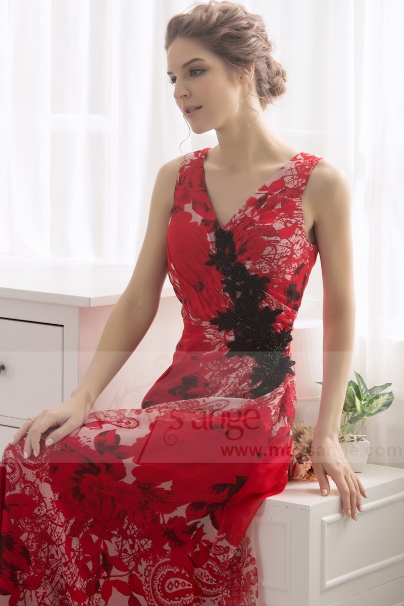 Robe longue Sulfureuse rouge de soirée - Ref L187 - 01 Robe longue Sulfureuse rouge de soirée - Ref L187 - 01