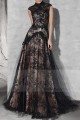 BLACK LACE EVENING DRESS SLEEVELESS - Ref L764 - 03