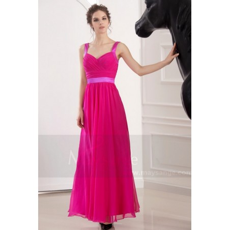 robe de soirée mousseline fuschia