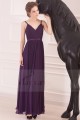 robe de soiree long violet ceinture fine satin - Ref L746 - 03