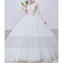Gorgeous Strapless Ball Gown Tulle Appliques Wedding Dress - Ref M364 - 03