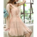 One-Shoulder Pink Short Prom Dress - Ref C814 - 03