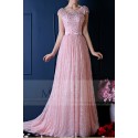 robe de soirée pas cher dentelle rose dos nu - Ref L766 - 02