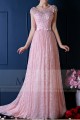 Stunning Lace Pink Bridesmaid Dresses With Beautiful Open Back And Sleeves - Ref L766 - 02