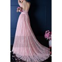 robe de soirée pas cher dentelle rose dos nu - Ref L766 - 04