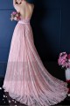 Stunning Lace Pink Bridesmaid Dresses With Beautiful Open Back And Sleeves - Ref L766 - 04