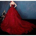 robe de bal rouge bordeaux pour mariage ceremonie - Ref P088 - 03