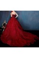 robe de bal rouge bordeaux pour mariage ceremonie - Ref P088 - 03