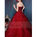 robe de bal rouge bordeaux pour mariage ceremonie - Ref P088 - 04