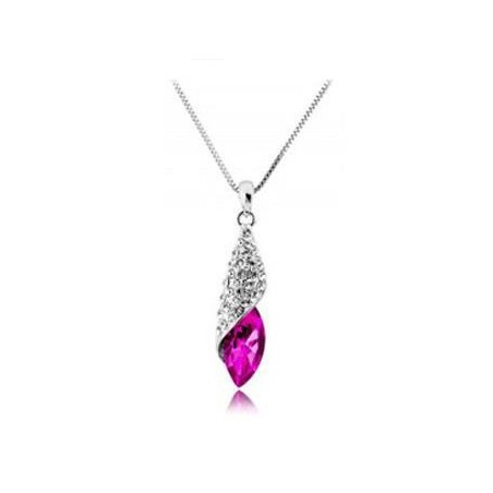 Pink stone pendant statement necklaces