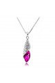 Collier fantaisie pierre rose cristal - Ref F120 - 02