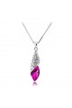 Pink stone pendant statement necklaces - Ref F120 - 02