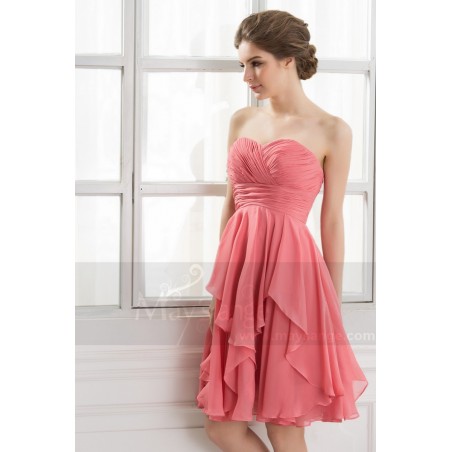Robe de soirée bustier rose pastel