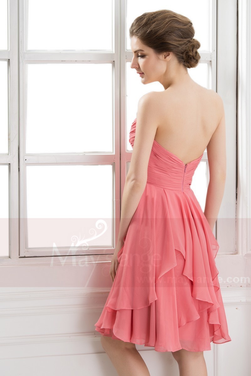 Strapless pink pastel evening dress C560
