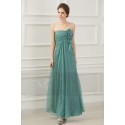 Green Strapless Long Dress For Bridesmaid With Flowers - Ref L768 - 02