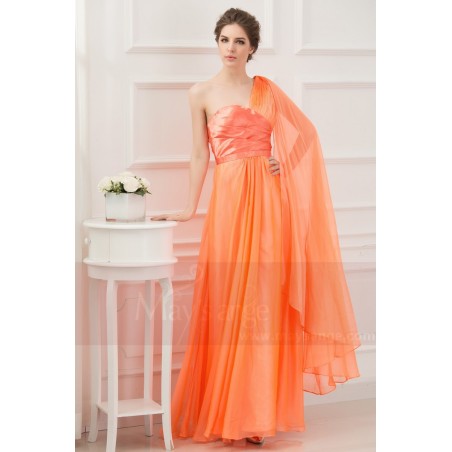 Longue robe de soirée Orange Volcanique d'été