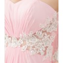 Robe de soirée Rose dentelle fleurs longue sexy - Ref L131 - 03