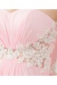 Robe de soirée Rose dentelle fleurs longue sexy - Ref L131 - 03