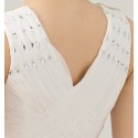 Cheap evening dress Brittany in white muslin - Ref L202 Promo - 03
