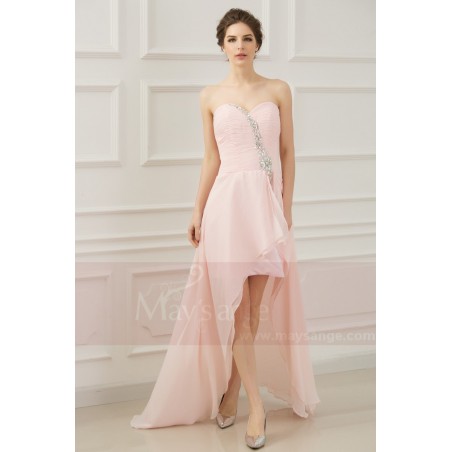 Robe de gala rose asymétrique Cascada