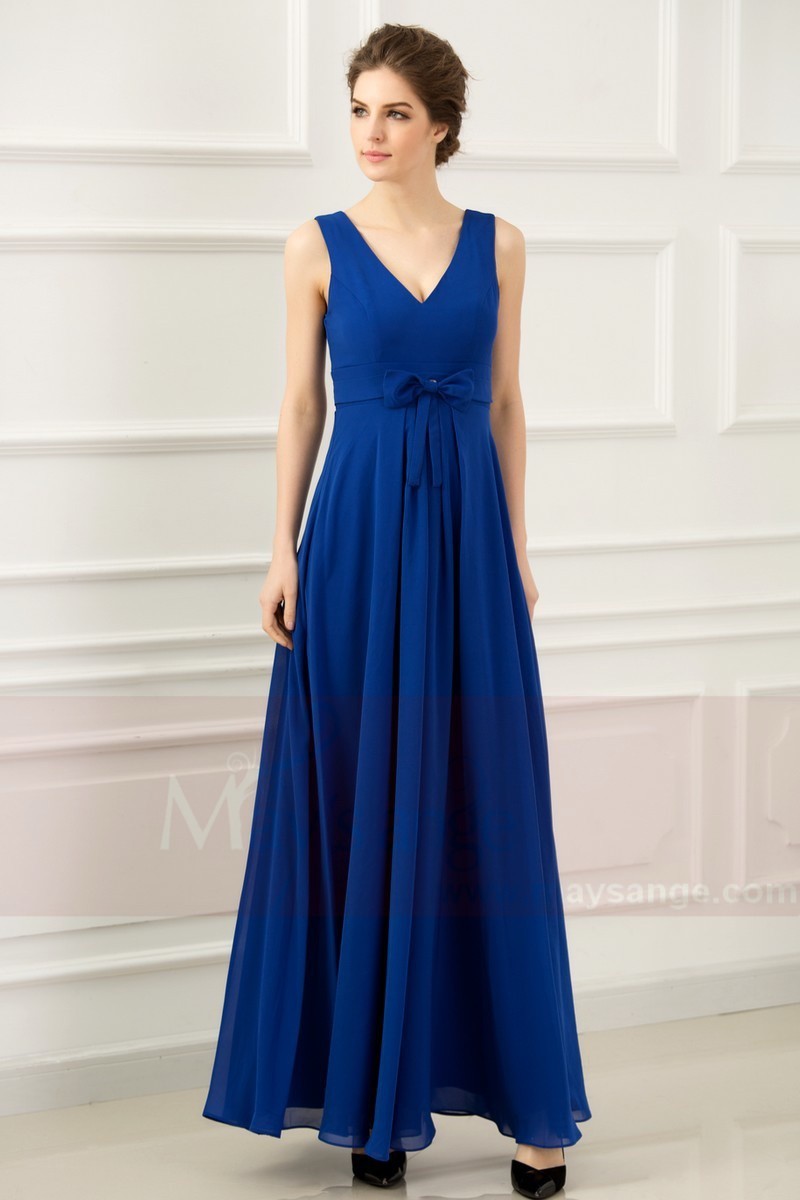 Robe De Soiree Longue Bleu Roi Pour Temoin De Mariage Ref L762