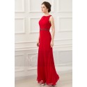 Belle robe de soirée rouge feu longue simple - Ref L755 - 03