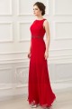 Belle robe de soirée rouge feu longue simple - Ref L755 - 03
