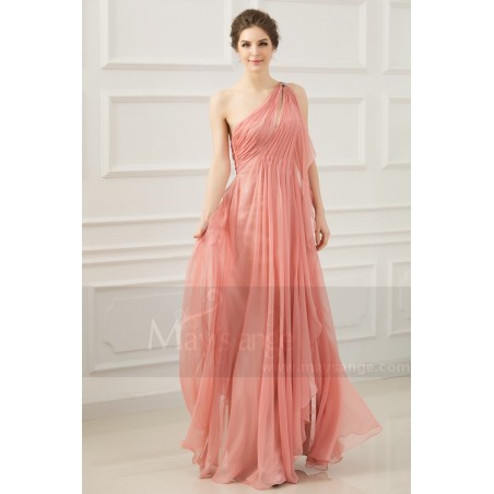 robe de soirée grec mousseline rose