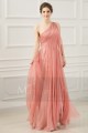 robe de soirée grec mousseline rose - Ref L765 - 02