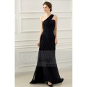 One Shoulder Long Black Blue Prom Dress With Slit - Ref L531 - 03